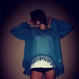 Maurices Sheer Long Sleeve Blouse